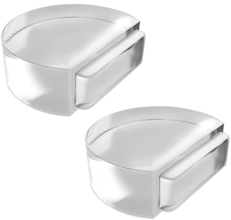 2 topes transparentes para puertas de suelo autoadhesivos (forma D), adecuados para todos los suelos duros, para proteger paredes y muebles