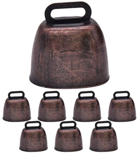 Toddmomy Campanelli per Bestiame in Metallo Rosso Antico 8 Pezzi Campanelli da Appendere per Mucche Pecore e Cavalli Ornamenti Fai-da-Te Anti-Smarrimento Suono Nitido per Animali da