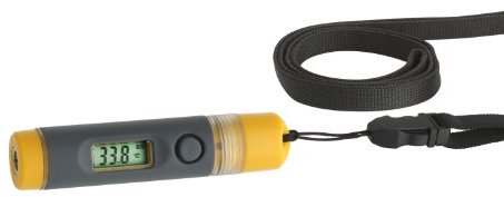 TFA Dostmann Flash Stick Infrarot-Thermometer, berührungloses Messen, Oberflächentemperatur, wasserdicht, kompakt, Grau-Gelb, L 18 x B 83 x H 18 mm
