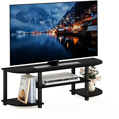 Furinno Turn-S-Tube Wide TV Entertainment Center, TV Unit, TV Stand, Espresso/Black, 120 (W) x 40 (H) x 34 (D) cm