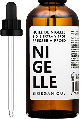 Huile de Nigelle 100% Bio, Pure et Naturelle - 100 ml - Soin pour Cheveux, Cuir chevelu, Corps, Peau
