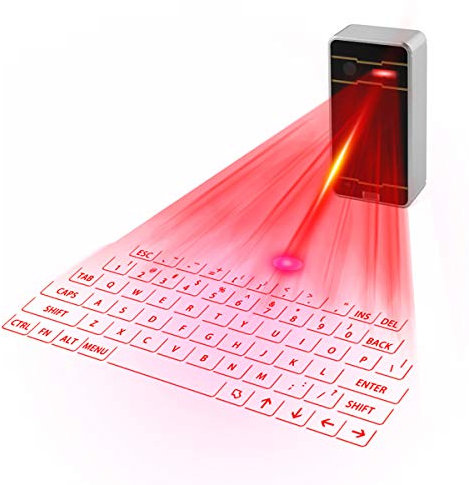 Zeerkeers Mini Tastiera Virtuale Bluetooth Wireless Proiettore Mini Tastiera Portatile per Computer Telefono Pad Laptop Nero