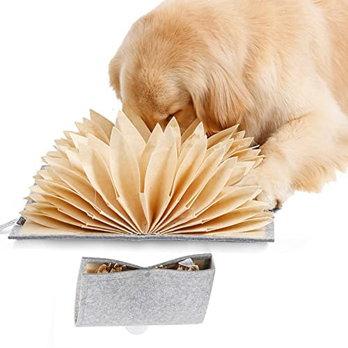 PJDDP Schnüffelteppich Für Hunde Schnüffelmatte Riechen Trainieren Schnüffeldecke Suchteppich Interaktives Hundespielzeug,Intelligenzspielzeug Für Hunde & Katzen, Für Stressabbau Langeweile,Beige