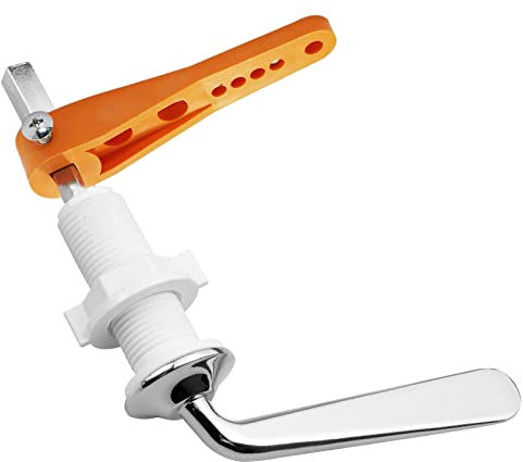 Hinata Zinc Alloy Metal Handle for Toilet Cistern Lever Flush Handle Replacement Kit - Chrome Plated Adjustable Arm