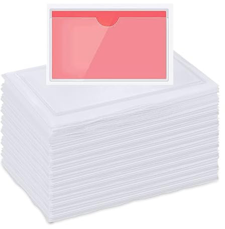 150 Stück Visitenkartentaschen Selbstklebend Transparent mit Daumenausstanzung oben, Selbstklebende Etikettenbeutel, Transparenter Kreditkartenhalter, Etiketten Kartenhalter(Size:23 * 10CM)