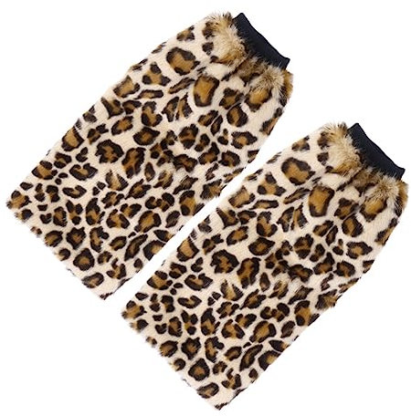 SOIMISS Leopard Faux Fur Beinwärmer Für Damen Und Mädchen Stylische Plüschige Stulpen Für Wärme Und Im Winter Oder Herbst Als Accessoire Schuhen Lässige Socke