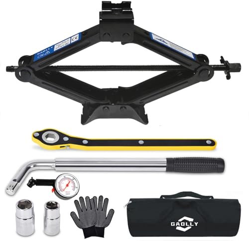 GAOLLY Scissor Jack - 2 Ton (4409 lbs) Car Emergency Kit with Lug Wrench, Tire Changing Kit for Sedan, Coupe, SUV, MPV