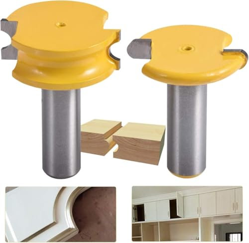 HOHXEN 2pcs/Set Router Bit 1/2 Shank 1-1/2 Diameter Canoe Flute and Bead Router Bit Sets for Woodworking Cutting Tool