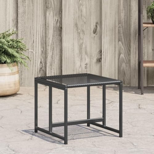 Homgoday Sgabelli da giardino, 4 pezzi, in polyrattan, poggiapiedi da giardino, sgabelli da seduta, sedie per esterni, mobili da patio, terrazza, poggiapiedi, balcone, bordo piscina