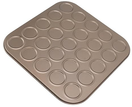 Stampo da Forno Antiaderente in Acciaio Al Carbonio per Muffin, Teglia per Muffin, Teglia per Muffin, Teglia per Macaron, per Creazioni Culinarie (25 buche)
