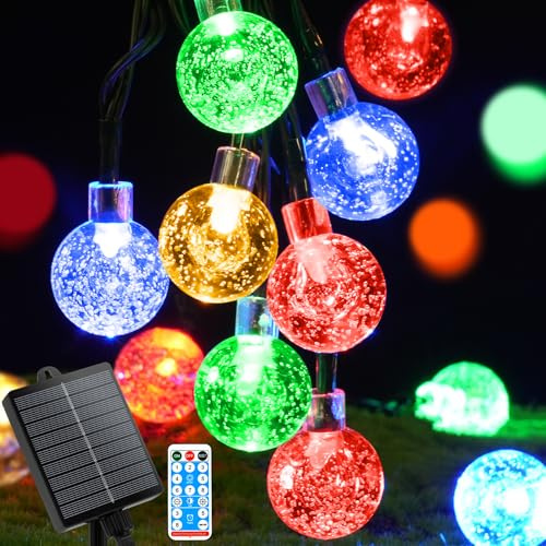 AUAUY Solljusslingor, 7 m/23 FT 50 LED-klot ljusslingor (färgglad)