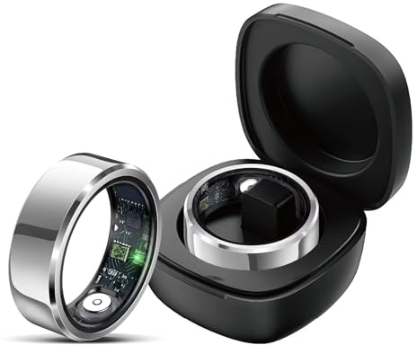 findtime Smart Ring Android Fitness Tracker Ring Smartringe für Herren Damen Schrittzähler Sport Smartring Fitnessring IOS Fitnesstracker Schwarz Silber