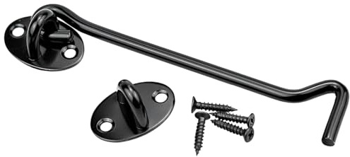Litensh Verrou à crochet pour porte de grange, crochet de porte de portail et loquet à œillet, crochets de cabine et verrou à loquet à œillet, verrou de placard, crochet de fenêtre pivotant pour porte