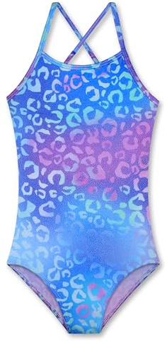 LUOUSE Girls Sparkling One Piece Swimsuits Crossback Swimwear Beach Bathing Suit with Adjustable Strap 5t - 6t