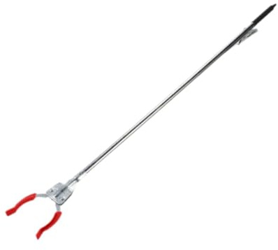 perfeclan Pinza para basura, recogedor de basura, herramienta versátil de acero inoxidable, pinza para papel higiénico para exteriores, estante superior y, Negro