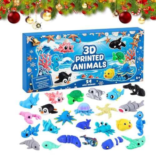 24 dagars adventskalender box souvenir fidget lugnande samling | Mini djurkalender set för pojkar flickor studenter fest sovrum