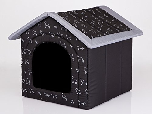 Hobbydog R3 BUDCWP14 hundhus R3 52 x 46 cm svart med hundar, M, svart, 1,1000000000000001 kg