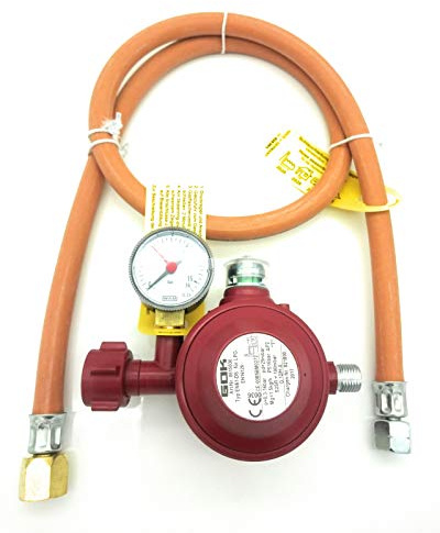 Adapter für USA BBQ Gasgrills - 1m Schlauch inkl. 30 mbar 2 Stufen Regler