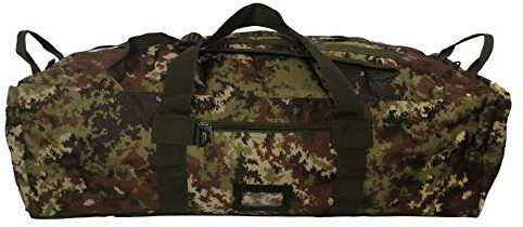 ALGI Borsone Militare Zainibile XL 100 Litri Vegetato Mimetico con Tracolla