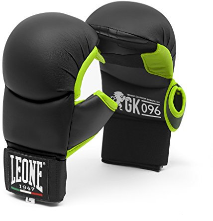 LEONE 1947, Karate-Fit-Handschuhe, Unisex-Erwachsene, Schwarz, L, GK096
