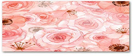 Tulup Impression sur Verre 125x50 cm Image Tableau Photo décorative panoramique pour la Cuisine et Le Salon - Fleurs et Plantes - Motif Floral - Rose