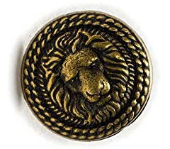 5pcs Vintage Lion Pattern Shank Metal Button Round for Sewing Clothing Suits Blazer Jacket Uniform Handwork