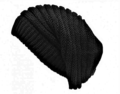 CRAZY LIZARD Rasta Hat for Dreadlocks. Mens Slouch Beanie Also for Women Long Hair. Dreadlock Tam Accessories for Men and Ladies Beanies. Jamaican Style tams for Men and Women. (Black)