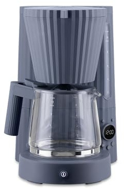Alessi Plissé MDL14 G - Macchina per Caffè Filtrato di Design, Funzione di Avvio Automatico, in Resina Termoplastica, Spina Europea 1100 W, 150 cl, Grigio