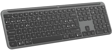 Logitech Signature Slim K950, Teclado Inalámbrico, Alternancia Entre Dispositivos, Escritura Discreta, Bluetooth, Multisistema Operativo, Windows, Mac, Chrome, QWERTY ESP, Grafito