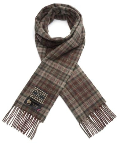 WALKER AND HAWKES - unisex 100 % lamm ull chaderton halsduk, Timmer Tartan, one size