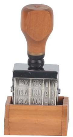 Sello de fecha de madera sello retro antiguo para oficina escuela y hogar sello personalizado con fecha ajustable año mes día hora