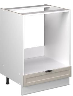 Vicco Küchenschränke Fame-Line, Herdschrank, GrauBeige, 60 cm ohne Arbeitsplatte