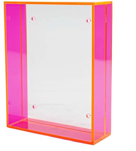 Acryl-Display-Rahmen, Acryl, Neon, schwebender Bilderrahmen, Wandschreibtisch, hell, vollfarbig, dekorativer Bilderrahmen für Wandmontage, Tischgalerie-Display (rot)