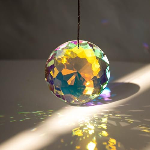 【2 Piece/New】 30 mm Cristal Attrape Soleil à Suspendre à la Fenêtre, Suncatcher, AB Coating Prismes Ornement, Créateur d'arc-en-Ciel, Lustre, Pendentif, Rond