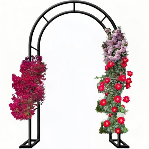 Romántico arco de jardín con marco de acero para plantas trepadoras y verduras al aire libre, arco decorativo de rosas para pabellón de jardín