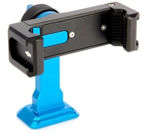 3 Legged Thing Phil Universal Smartphone Holder – Tripod Mount Clamp for Phones 58–90mm – Rotates Portrait to Landscape – Ideal for Vlogging, Photography, Content Creation (BLUE)