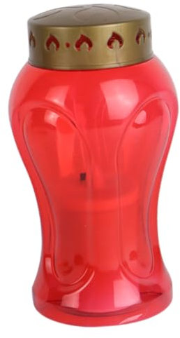 Toddmomy Lámpara De Vela Religiosa Linterna Conmemorativa Cónica Velas A Batería Bombilla Solar Parpadeante Recargable Sin Luces De Cementerio Falsas Para Varita