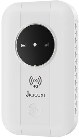 Mobiler WLAN Router, 4G LTE Portable WLAN Hotspot für unterwegs, mobiler Router 2100mAh Akku -Langer Akkulaufzeit， Typ-C Schnittstelle, Mobiler Hotspot für Reisen, Camping, Hotels-eisweiß