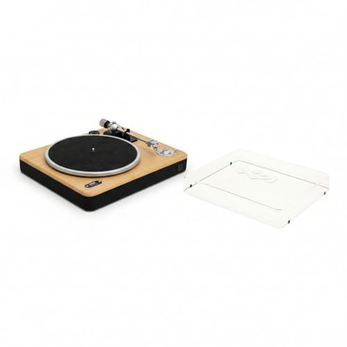 House of Marley Stir It Up Wireless 2 Platine Vinyle & Couvercle - Tourne-Disque Bluetooth 2 Vitesses, Platine Vinyle Durable avec Cellule Audio-Technica, Bambou