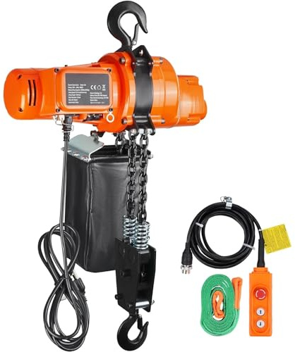 Montacargas eléctrico Grúa de elevación eléctrica de arriba monofásico del alzamiento de cadena de 2200 libras con la cadena control remoto atado con alambre de 10 pies Polipasto Cabrestante Eléctrico