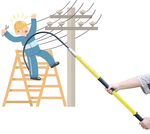 Högspänningsisolerad Räddningskrok 220kV, nödsäkerhetspol för elektrisk chockräddning, lätt epoxihartsverktyg med säkert grepp för transformatorstationer och byggarbetsplatser
