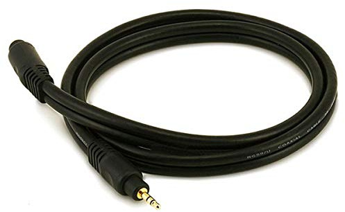 Monoprice Audio Extension Cable - 3 Feet - Black | Premium 3.5mm Stereo Male to 3.5mm Stereo Female 22AWG, Gold Plated