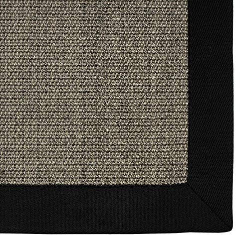 casa pura® Sisal Teppich aus Naturfasern | grau | mit Bordüre aus Baumwolle | pflegeleicht | Größe wählbar (200x290 cm)