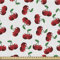 ABAKUHAUS Früchte Gewebe als Meterware, Vibrant Kirschen Sommer, Dicht Gewebter Stoff zum Nähen Polster Wohnaccessoires, 3M (148x300cm), Jägergrün Kokosnuss Rubin