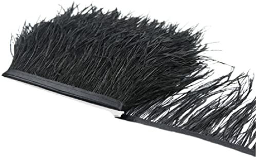 1 metro con piume di struzzo, 8 – 10 cm, bordo a molla per abiti da sposa, decorazione fai da te, accessori fai da te, artigianato