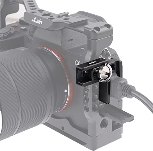 FOTGA SFRJ142 HDMI Cable Clamp, Aluminium Alloy Universal Fixator Tether Tool with 1/4 Inch Screw for Camera Cage DSLR Camera Rig Quick Release Plate