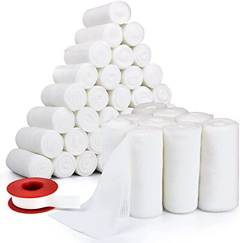 Gauze Rolls – Rolled Gauze- Medical Tape Included - Flexible, Stretchable – 3” x 4.1 Yards Bandage Wrap for Wound Dressing –20 Rolls.