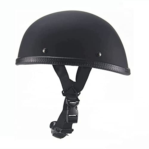 Motorcycle Retro Half Helmet, DOT Approved Small and Light Skull Cap Helmet, German Style Open Face Half Shell Helmet, Adults Men Women Moped Jet Chopper Cruiser Scooter Beanie Helmet (A,Small)