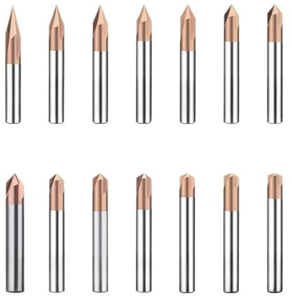 Fraise à Chanfreiner Carbure Fraise à chanfrein HRC58, 30 40 45 50 60 70 80 90 100 110 120 130 140 150 degrés, fraise d'angle en carbure(Degree 90,FOR ALUMINUM_D3X50MM)