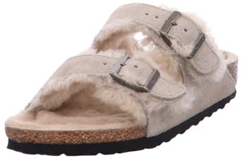 Birkenstock Sandali Arizona con Pelliccia in camoscio Taupe 41